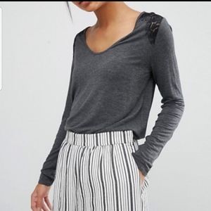 *2 for 20* Aritzia Lace Back Long Sleeve Top